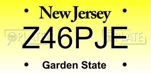 Z46PJE New Jersey License Plate