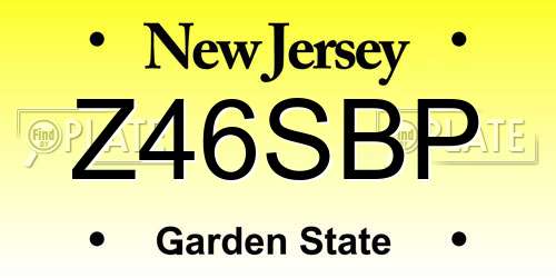 Z46SBP New Jersey License Plate