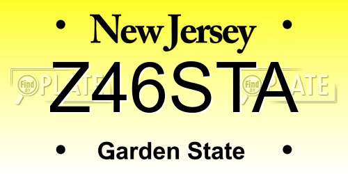 Z46STA New Jersey License Plate