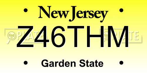 Z46THM New Jersey License Plate
