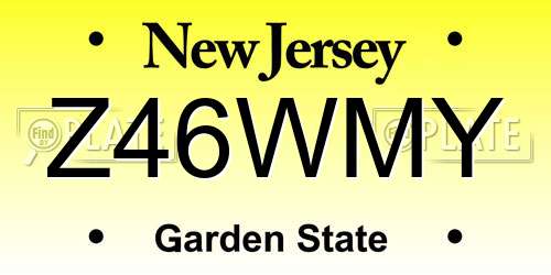 Z46WMY New Jersey License Plate