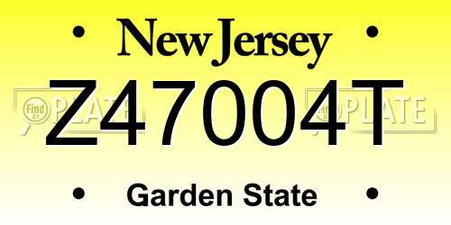 Z47004T New Jersey License Plate