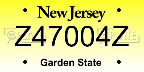 Z47004Z New Jersey License Plate