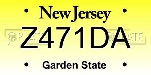 Z471DA New Jersey License Plate