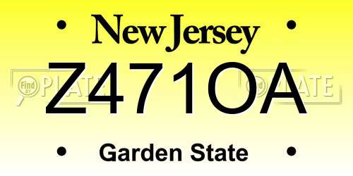 Z471OA New Jersey License Plate