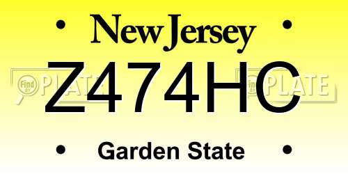 Z474HC New Jersey License Plate