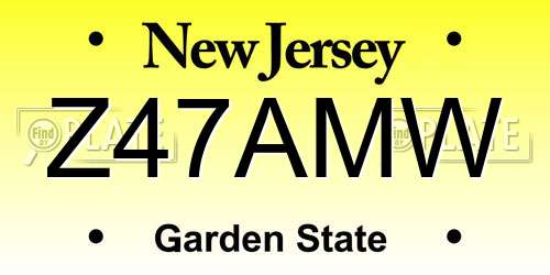 Z47AMW New Jersey License Plate