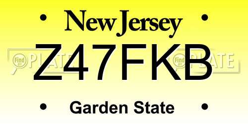 Z47FKB New Jersey License Plate
