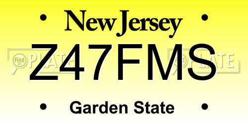 Z47FMS New Jersey License Plate