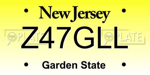 Z47GLL New Jersey License Plate