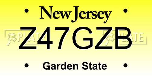 Z47GZB New Jersey License Plate