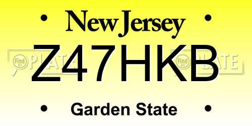 Z47HKB New Jersey License Plate