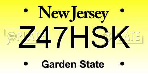 Z47HSK New Jersey License Plate