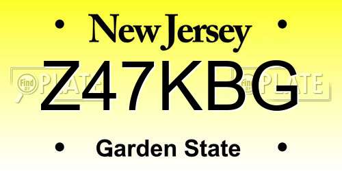 Z47KBG New Jersey License Plate