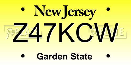 Z47KCW New Jersey License Plate