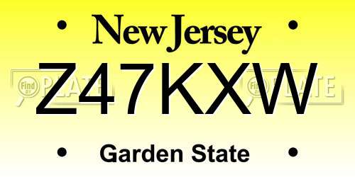 Z47KXW New Jersey License Plate