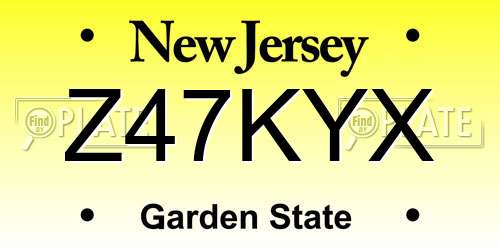 Z47KYX New Jersey License Plate