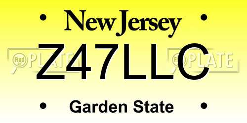 Z47LLC New Jersey License Plate