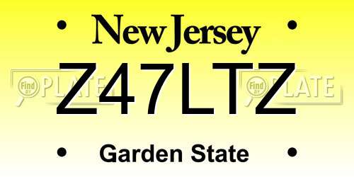 Z47LTZ New Jersey License Plate
