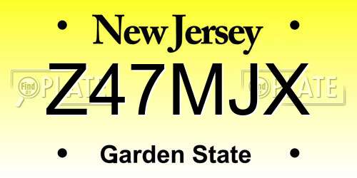 Z47MJX New Jersey License Plate