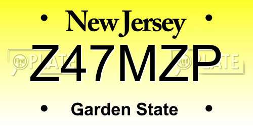 Z47MZP New Jersey License Plate