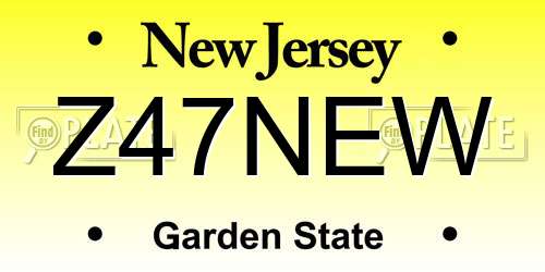 Z47NEW New Jersey License Plate