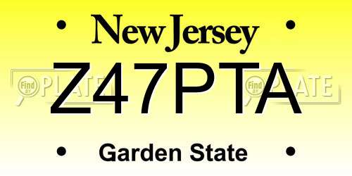 Z47PTA New Jersey License Plate