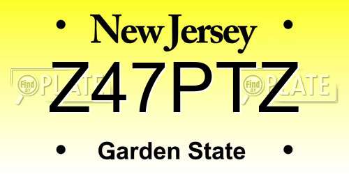 Z47PTZ New Jersey License Plate