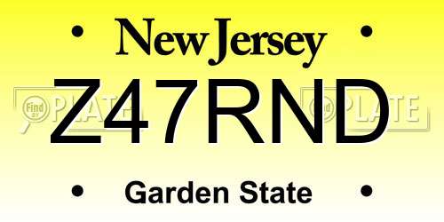 Z47RND New Jersey License Plate
