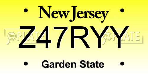 Z47RYY New Jersey License Plate