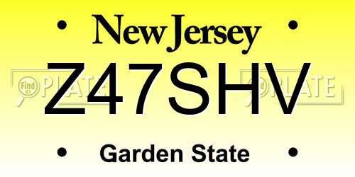 Z47SHV New Jersey License Plate