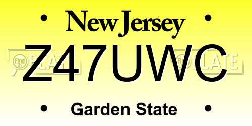 Z47UWC New Jersey License Plate