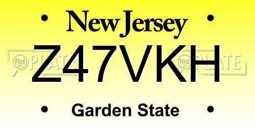 Z47VKH New Jersey License Plate