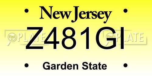 Z481GI New Jersey License Plate