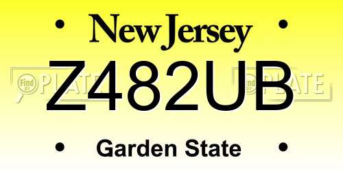 Z482UB New Jersey License Plate
