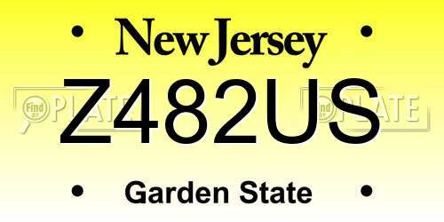 Z482US New Jersey License Plate
