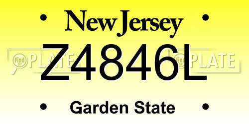 Z4846L New Jersey License Plate