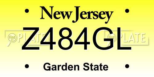 Z484GL New Jersey License Plate