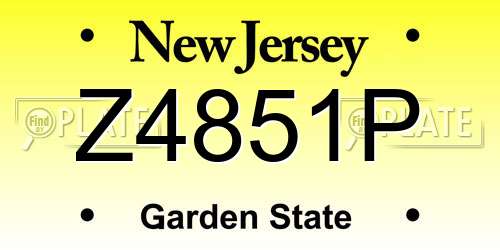 Z4851P New Jersey License Plate