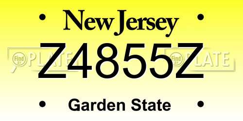 Z4855Z New Jersey License Plate
