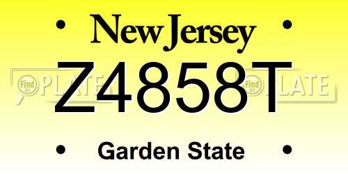 Z4858T New Jersey License Plate