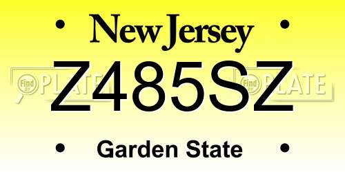Z485SZ New Jersey License Plate