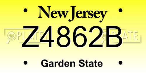 Z4862B New Jersey License Plate