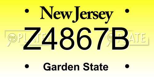 Z4867B New Jersey License Plate