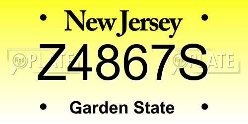 Z4867S New Jersey License Plate