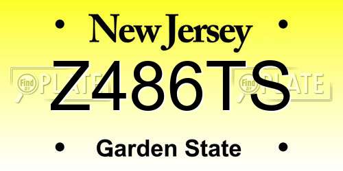Z486TS New Jersey License Plate