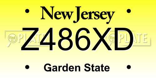 Z486XD New Jersey License Plate