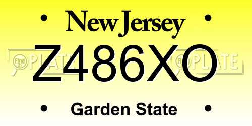 Z486XO New Jersey License Plate