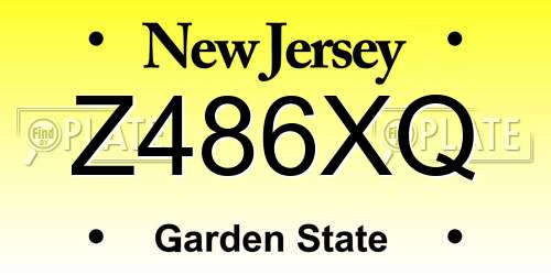 Z486XQ New Jersey License Plate