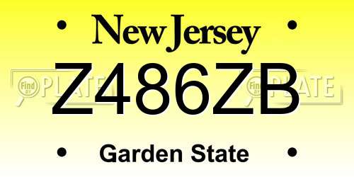 Z486ZB New Jersey License Plate